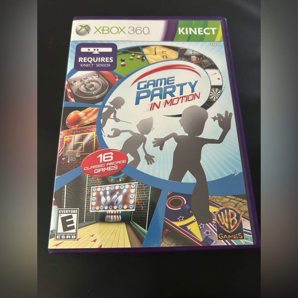 Game Party in Motion XBOX 360 KINECT WB games Arcade Games Complete w/ Manual